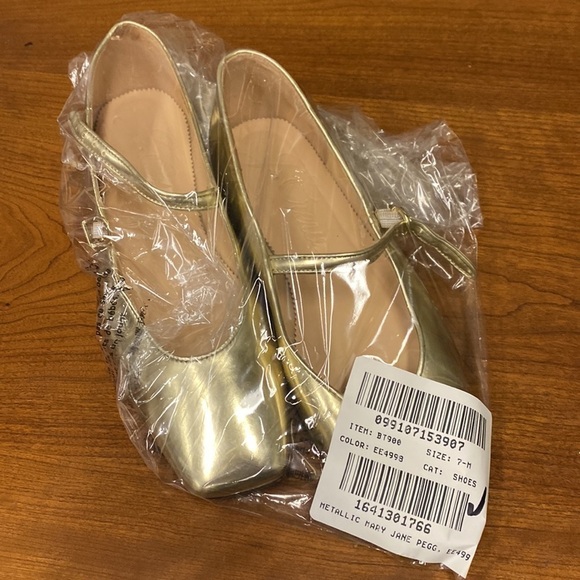 J Crew Anya Mary Jane flats in metallic BT900 - Picture 4 of 5